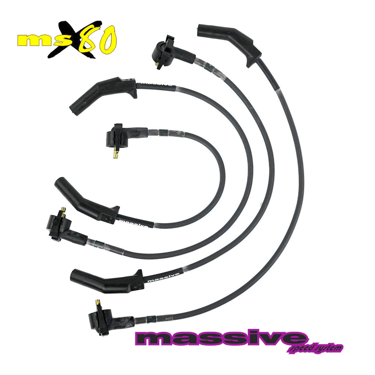 Massive MSX80 Spark Plug Wires Ford Focus Escort SOHC SPI MSD Clip on Style Boot &#39;97+ - Massive Speed System