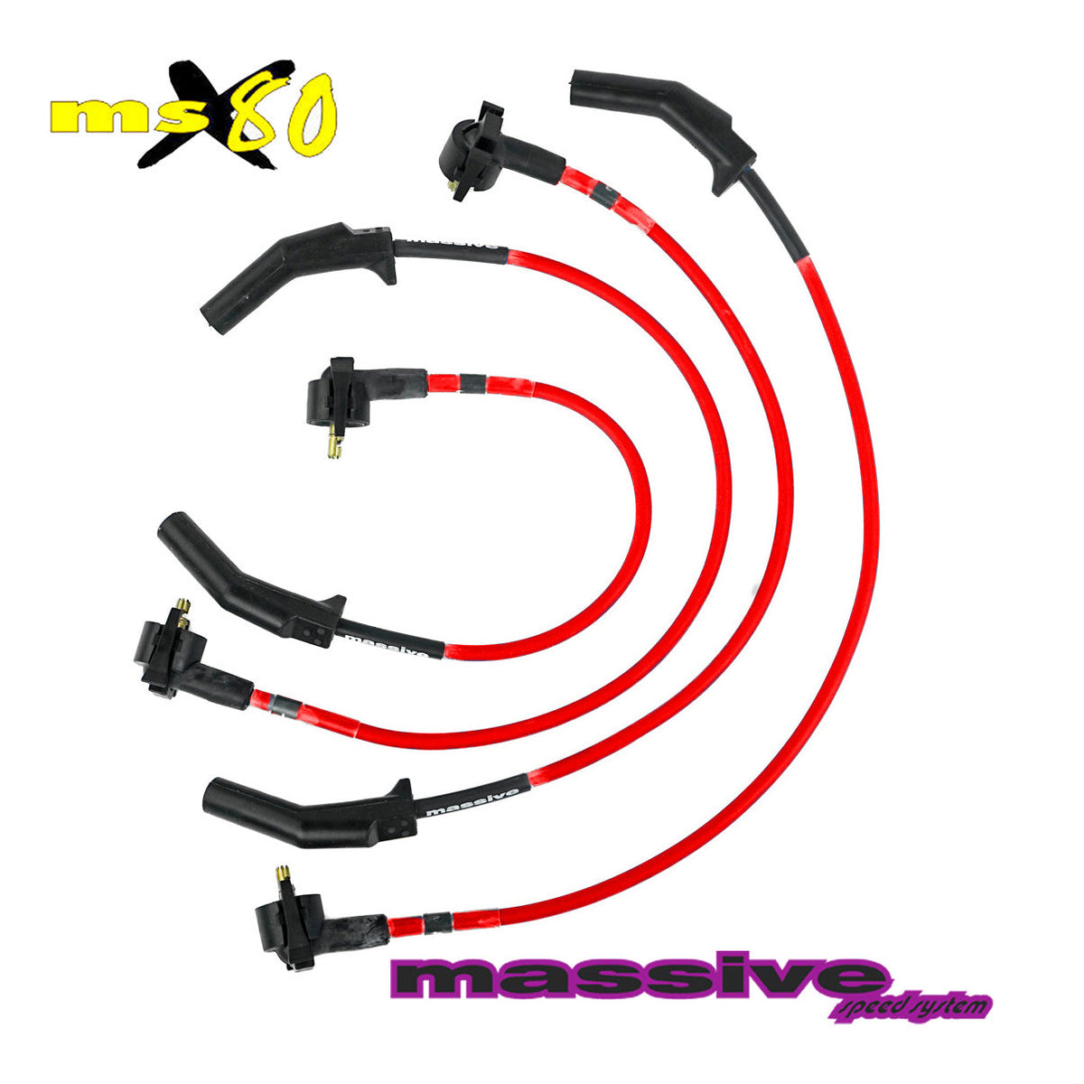 Massive MSX80 Spark Plug Wires Ford Focus Escort SOHC SPI MSD Clip on Style Boot &#39;97+ - Massive Speed System
