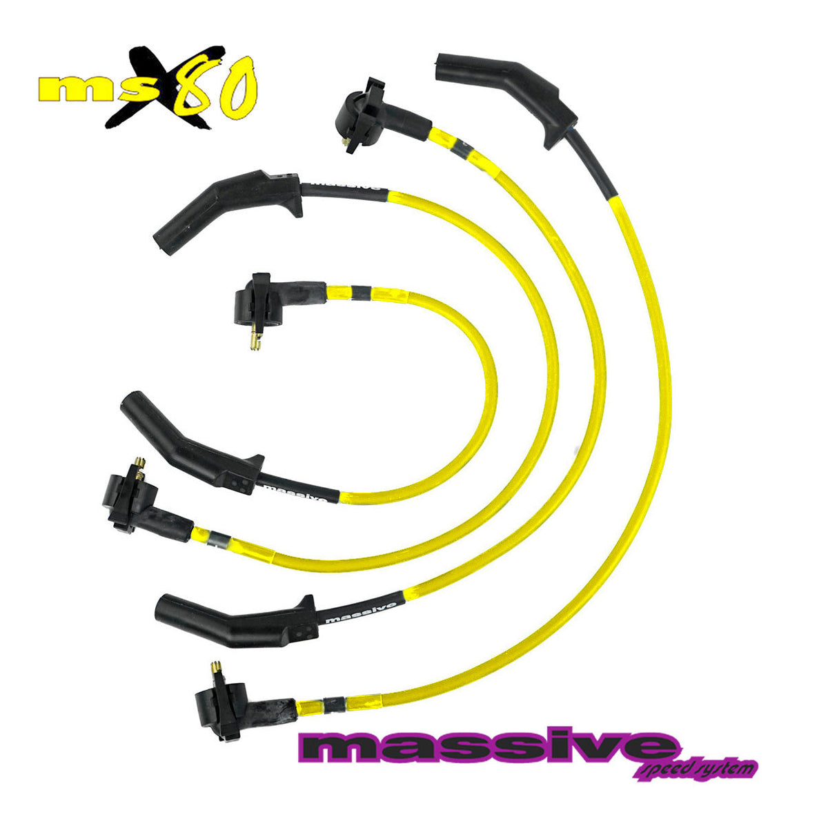 Massive MSX80 Spark Plug Wires Ford Focus Escort SOHC SPI MSD Clip on Style Boot &#39;97+ - Massive Speed System