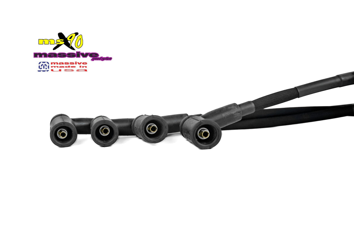 Massive MSX90 Zetec DOHC Ford Focus 00-04 Spark Plug Wires Black Plug End - Massive Speed System