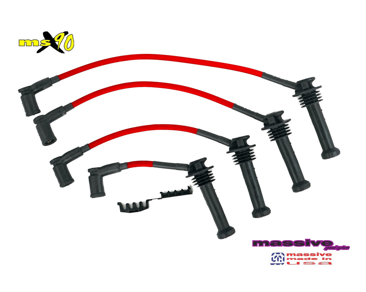 Massive MSX90 Zetec DOHC Ford Focus 00-04 Spark Plug Wires Red - Massive Speed System
