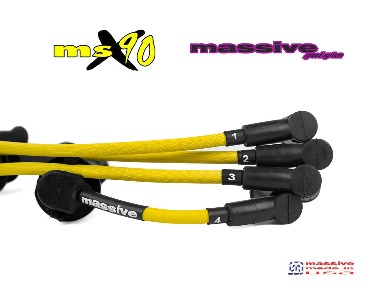 Massive MSX90 Zetec DOHC Ford Focus 00-04 Spark Plug Wires Yellow Numbered - Massive Speed System