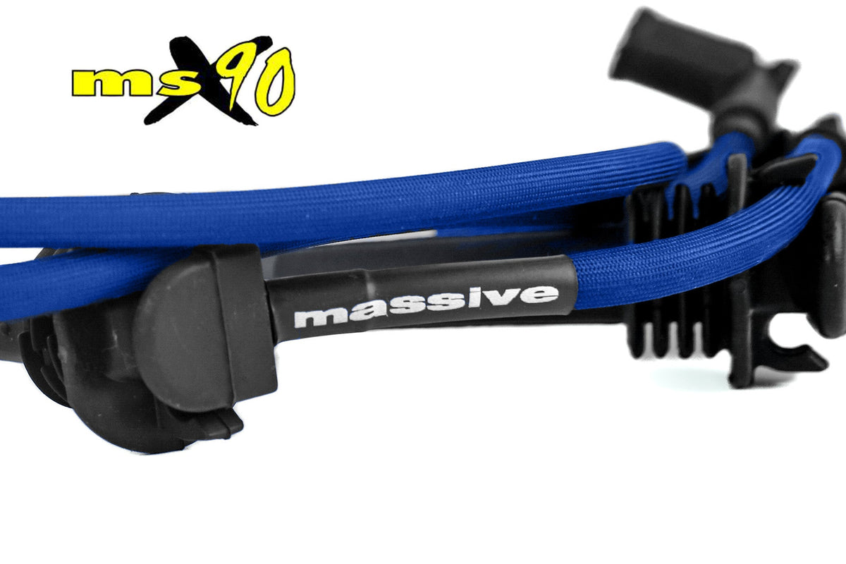 Massive MSX90 Zetec DOHC Ford Focus 00-04 Spark Plug Wires Blue close up - Massive Speed System