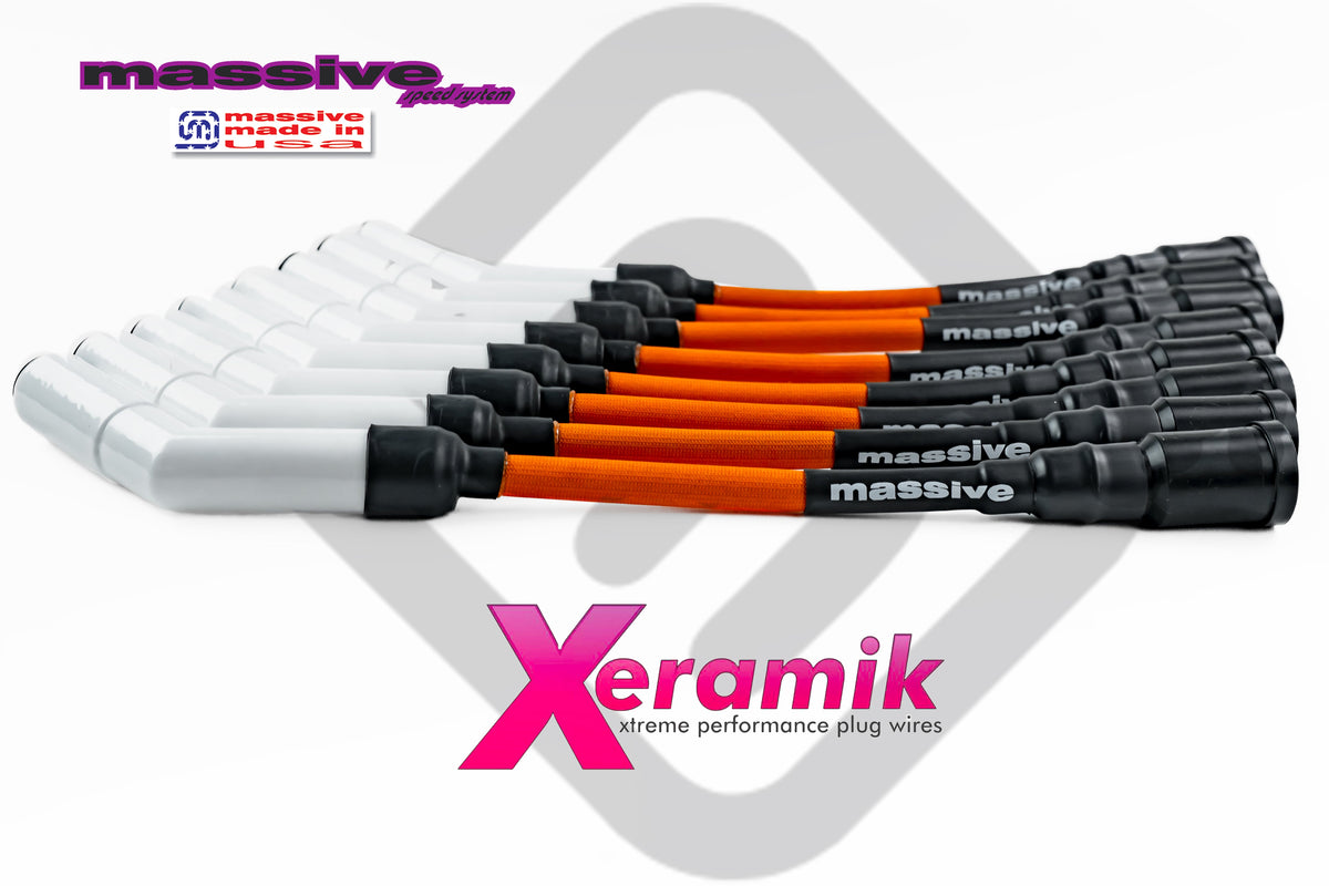 Massive Xeramik Spark Cables Plug Wires orange side view