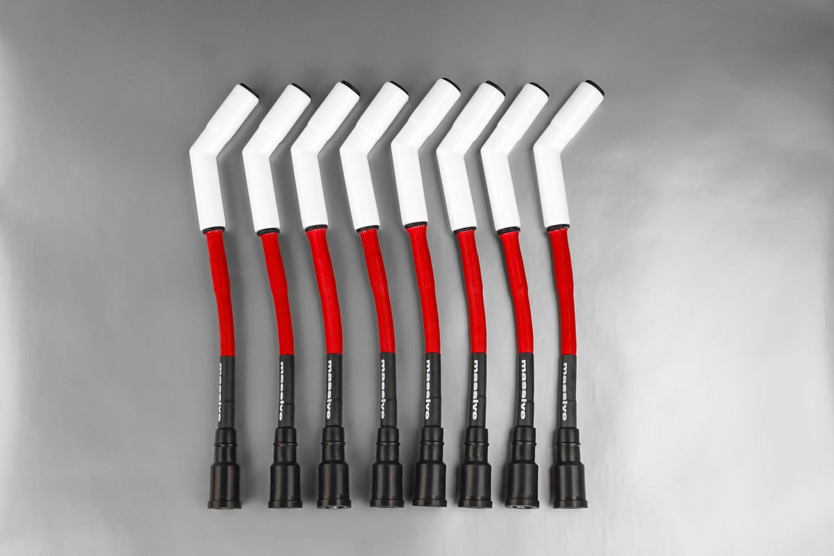 Massive Xeramik Spark Cables Plug Wires red top view