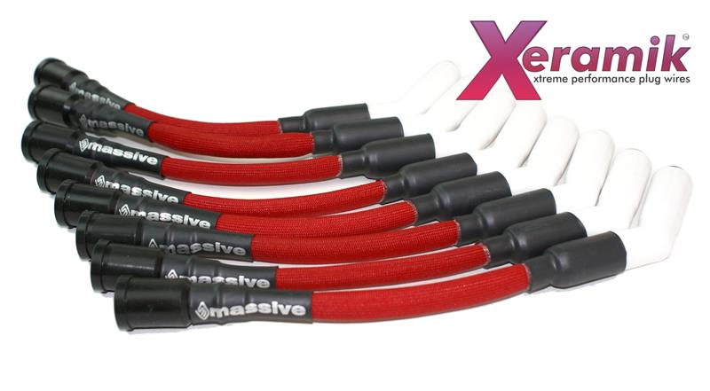 Massive Xeramik Spark Cables Plug Wires red side veiw
