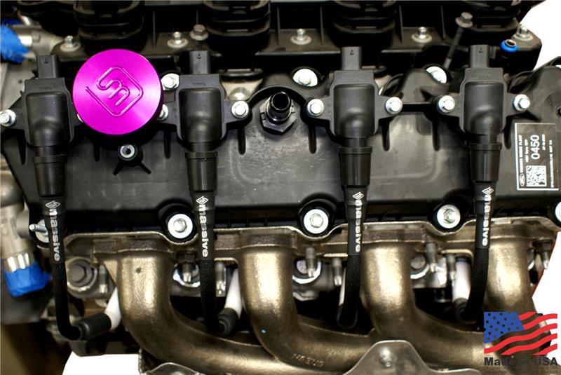 Massive Xeramik Spark Cables Plug Wires black on engine