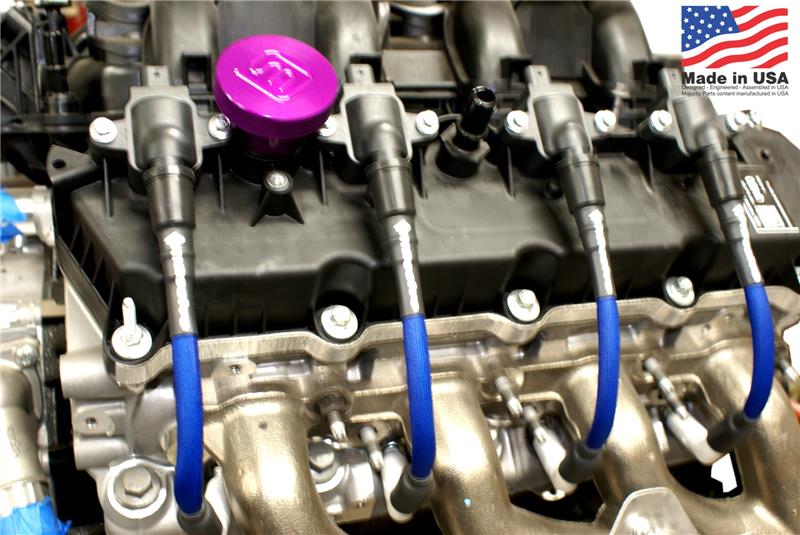 Massive Xeramik Spark Cables Plug Wires blue on engine