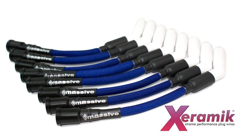 Massive Xeramik Spark Cables Plug Wires blue side view