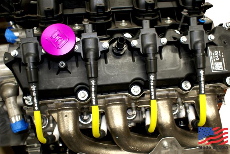 Massive Xeramik Spark Cables Plug Wires yellow on engine