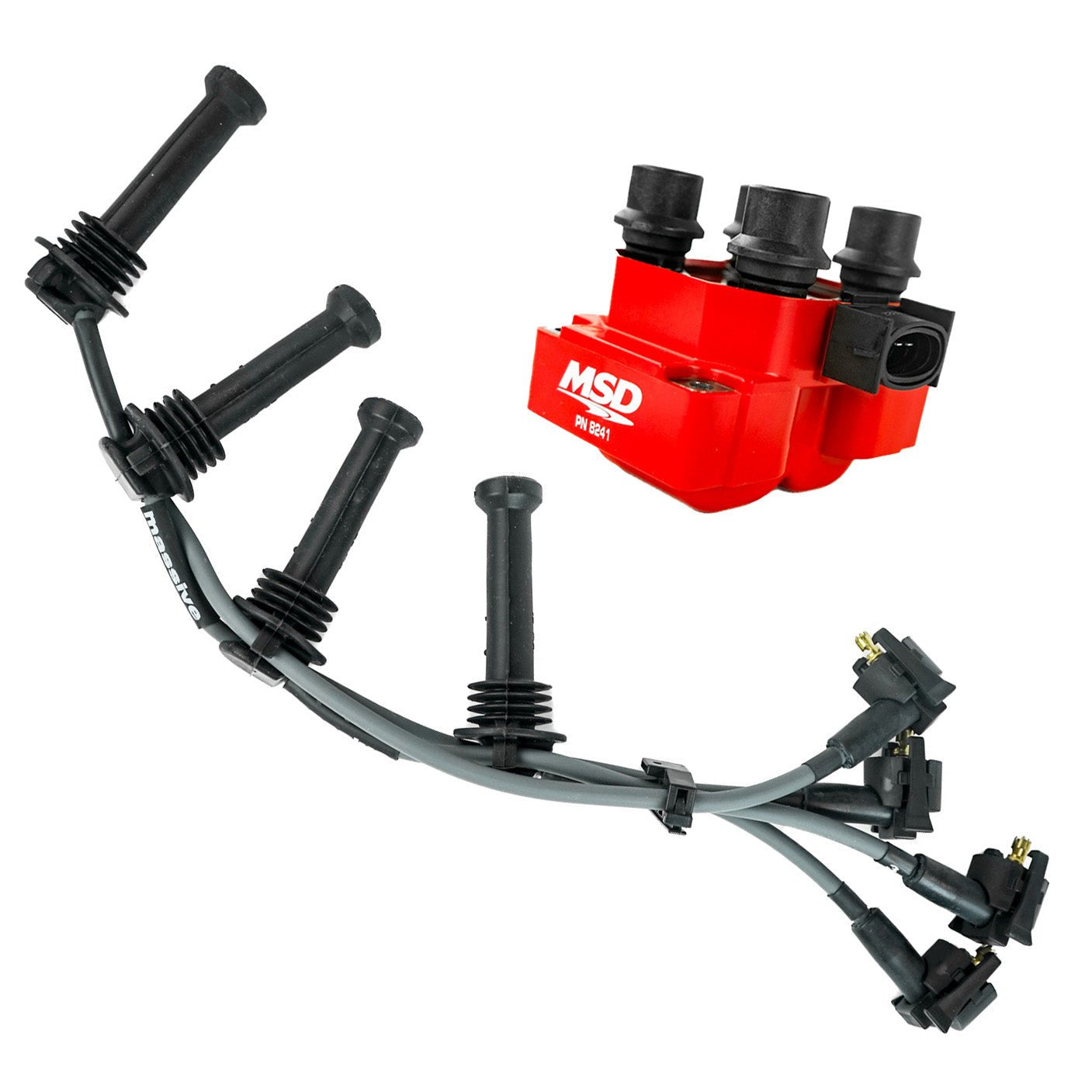 Massive ZAP-PAK Ignition Kit MSD Coil MSX80 Performance Spark Plug Wires 00-04 Ford Focus - Massive Speed System