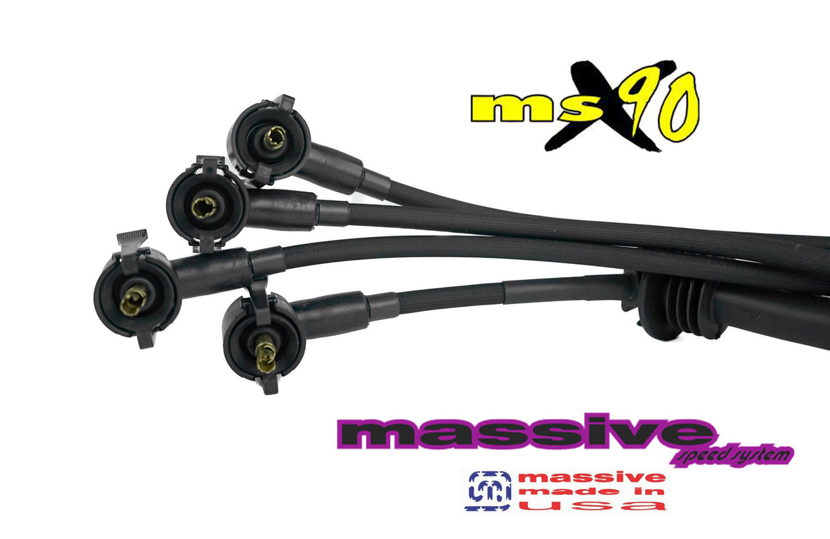 Massive ZAP-PAK Ignition Kit MSD Coil MSX90 Performance Spark Plug Wires black coil end view - Massive Speed System