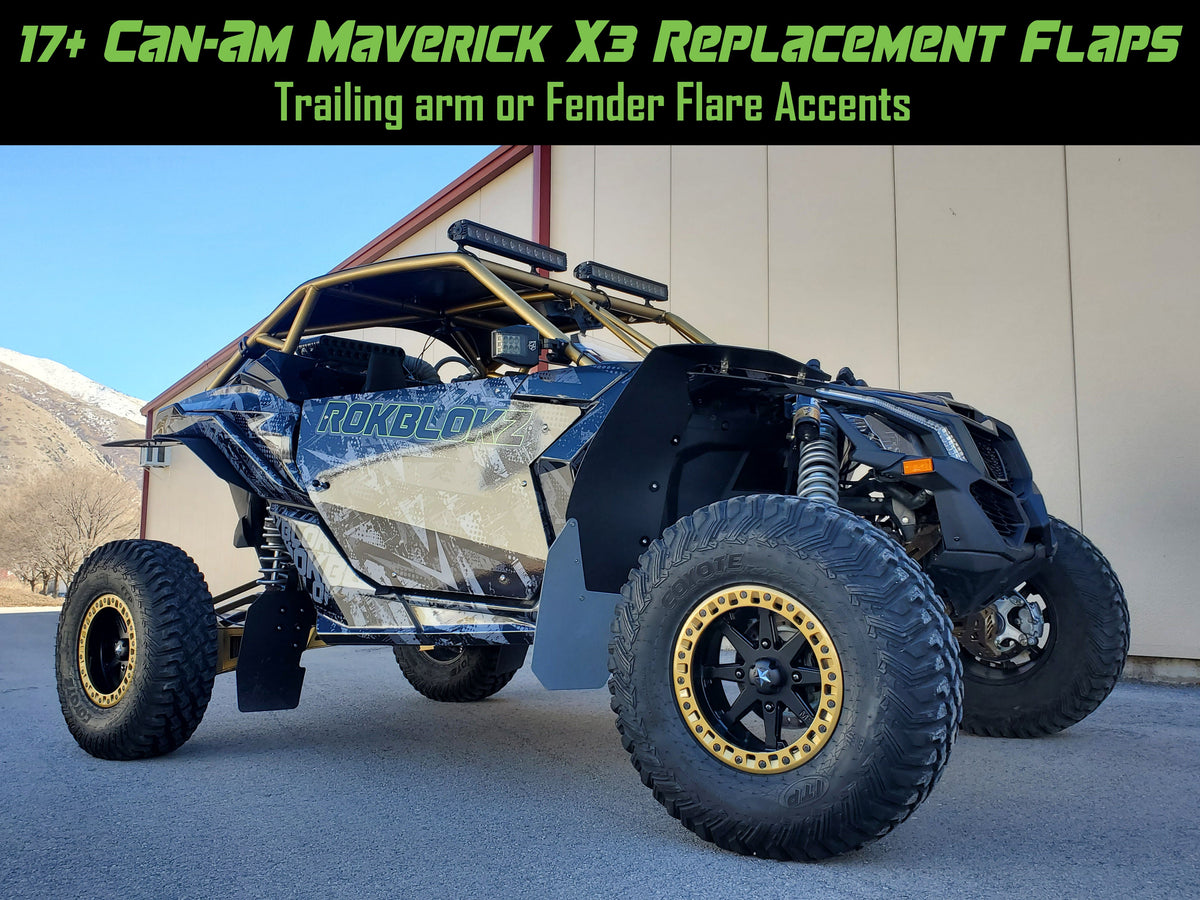 RokBlokz Maverick X3 Replacement Flaps - TRAILING ARM FLAPS or FLARE ACCENTS