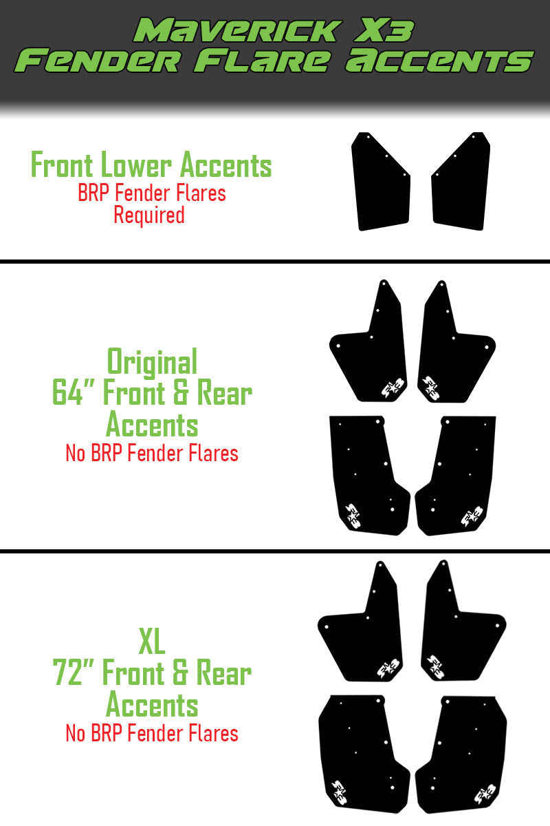 RokBlokz Maverick X3 Replacement Flaps - TRAILING ARM FLAPS or FLARE ACCENTS
