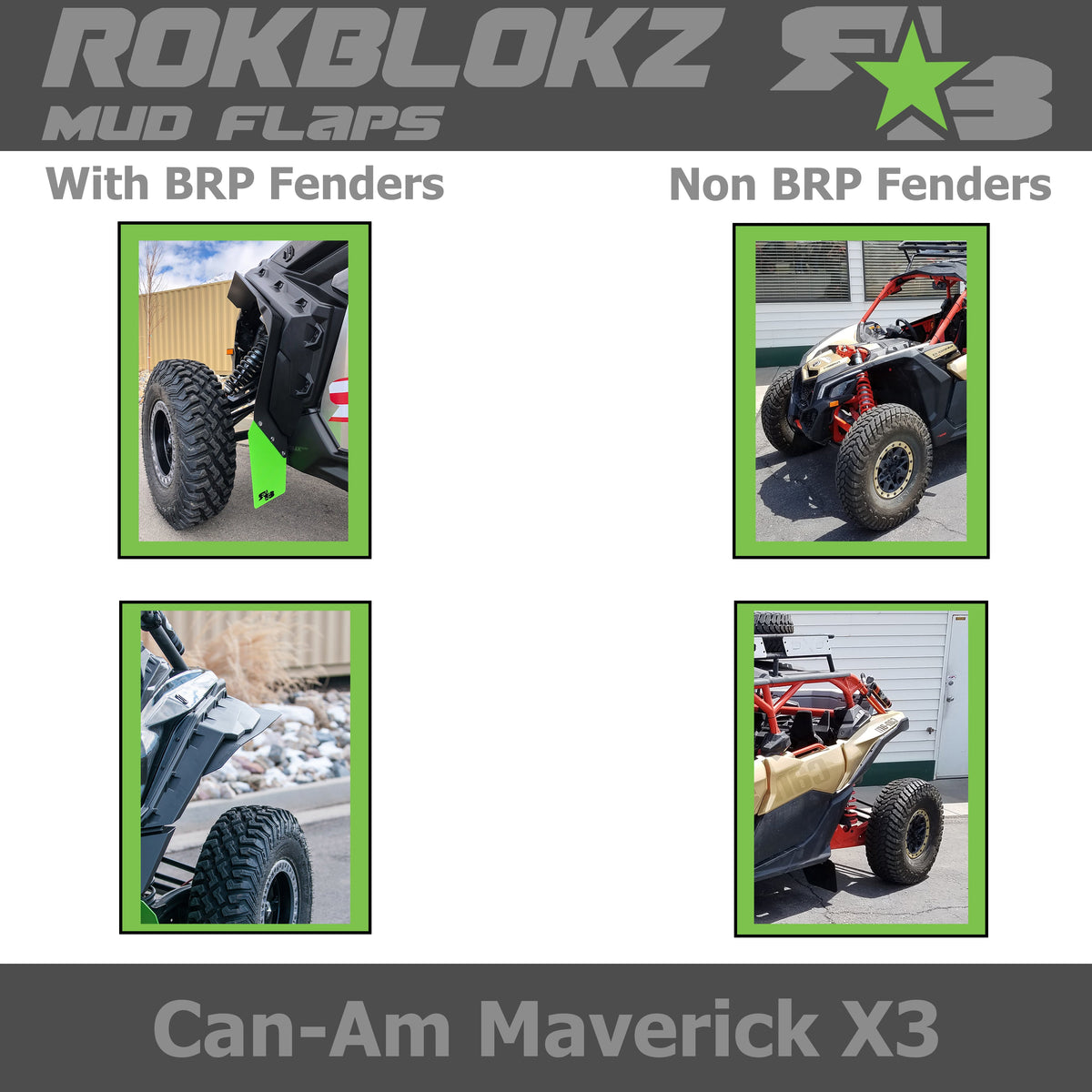 RokBlokz CAN-AM MAVERICK X3 Fender Extensions 2017+ - REQUIRES BRP FENDERS