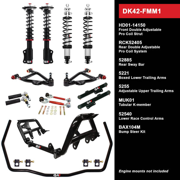 QA1 79-86 Ford Mustang Level 2 Drag Kit w/ Shocks - DK42-FMM1