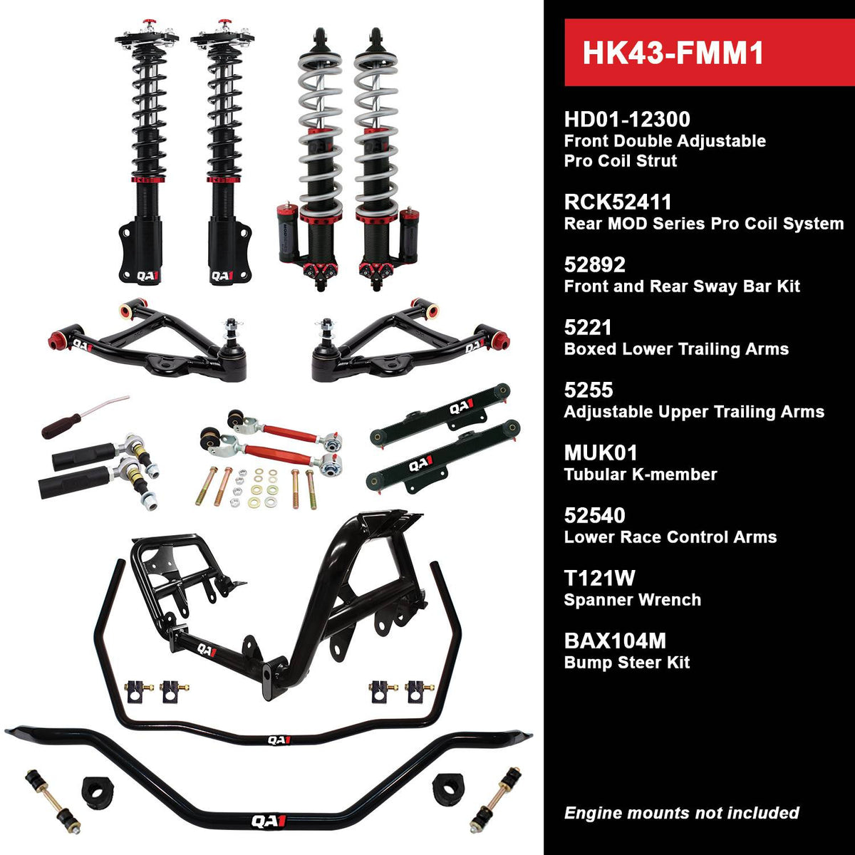 QA1 79-86 Ford Mustang Level 3 Handling Kit w/ Shocks - HK43-FMM1