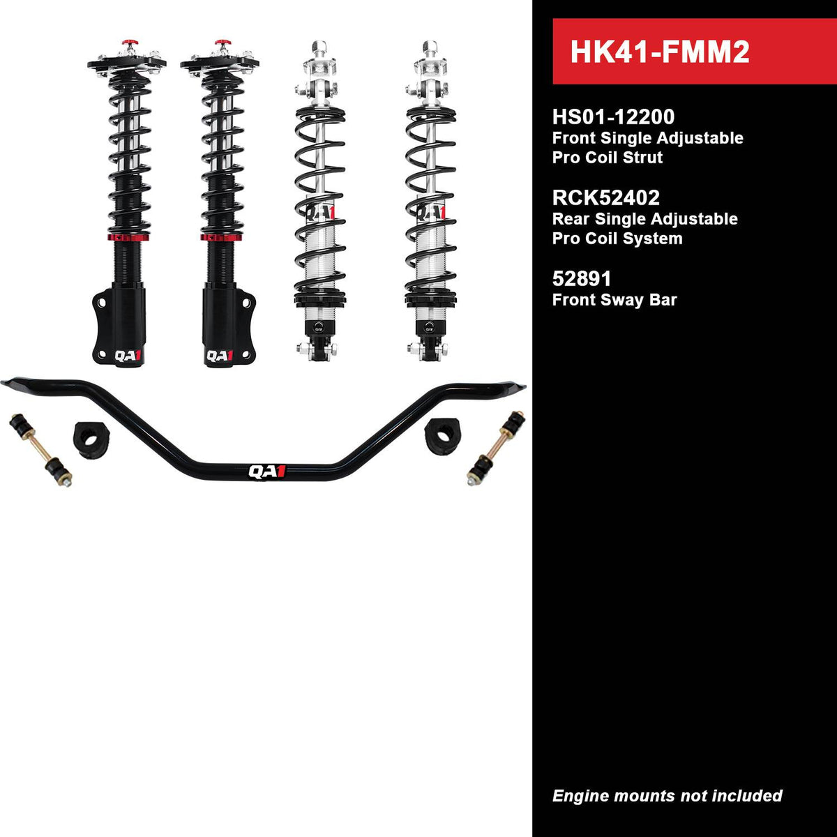 QA1 87-89 Ford Mustang Level 1 Handling Kit w/ Shocks - HK41-FMM2