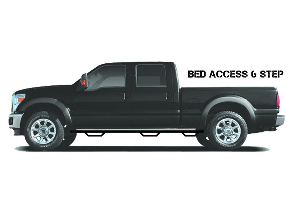 N-Fab Podium SS 15.5-19 Dodge RAM 1500 Crew Cab 6.4ft Bed- - Bed Access - Polished - 3in - HPD15103CC-6-SS