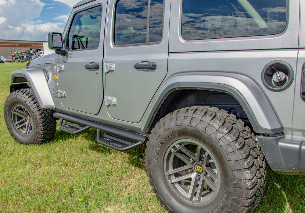 N-Fab Podium LG 2018 Jeep Wrangler JL 4DR SUV - Full Length - Tex. Black - 3in - HPJ1866-TX