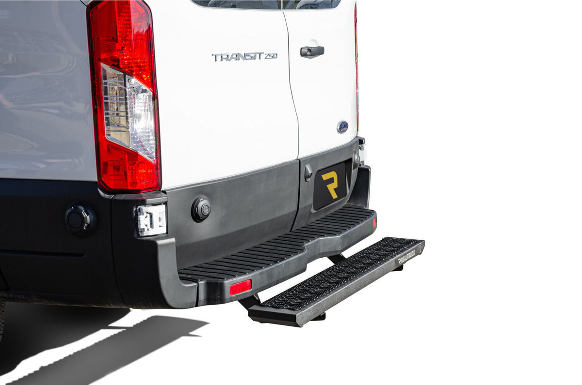 N-Fab Growler Fleet 2019 Ford Transit Van - Rear Door Step - Tex. Black - GFF19VR-TX