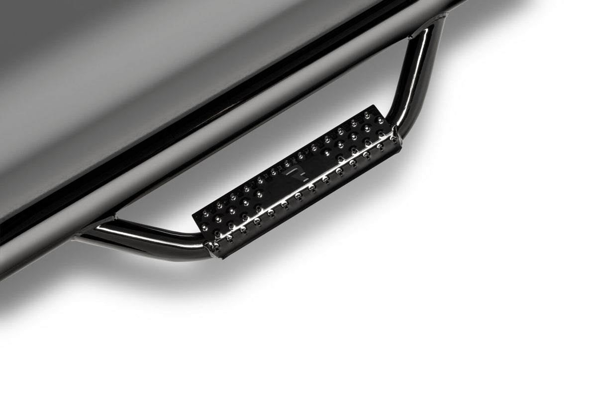 N-Fab Nerf Step 16-17 Toyota Tacoma Double Cab 5ft Bed - Gloss Black - W2W - 3in - T1580CC