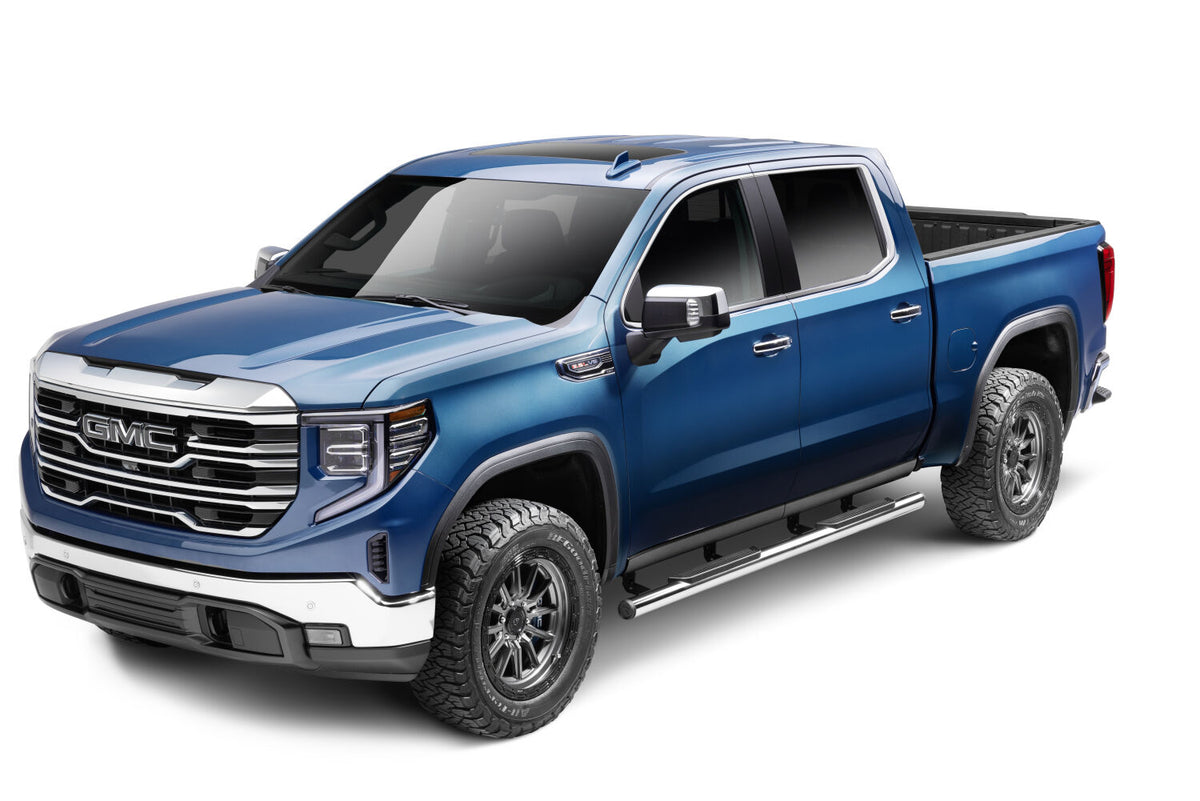 RealTruck 19-26 Chevy Silverado/GMC Sierra 1500 Crew Cab Traxio 3in Nerf Bars - Stainless Steel - view 3
