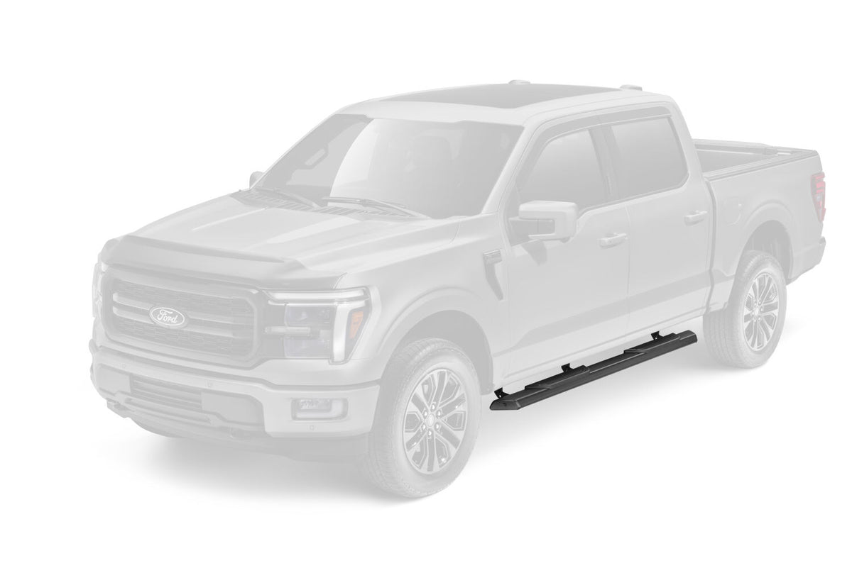 RealTruck 15-26 Ford F150 / 17-26 Ford F250/F350 SD Crew Cab Traxio 4in Nerf Bars - Textured Black - view 7