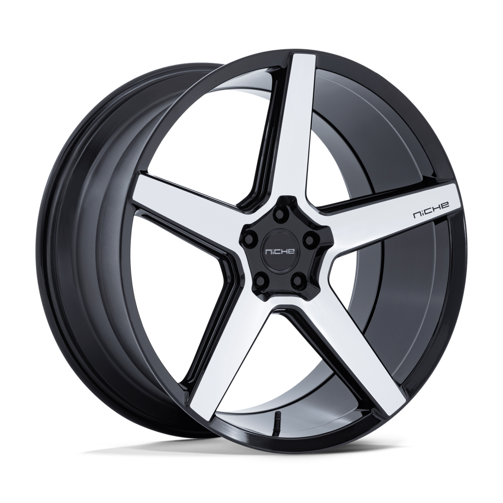 Niche 1PC Nc283 Modena 22X10.5 5X120 +38MM Gloss Black W/ Machined Face
