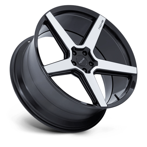Niche 1PC Nc283 Modena 20X9 5X114.3 +35MM Gloss Black W/ Machined Face