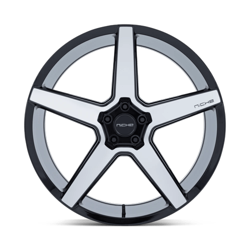 Niche 1PC Nc283 Modena 20X10.5 5X114.3 +38MM Gloss Black W/ Machined Face