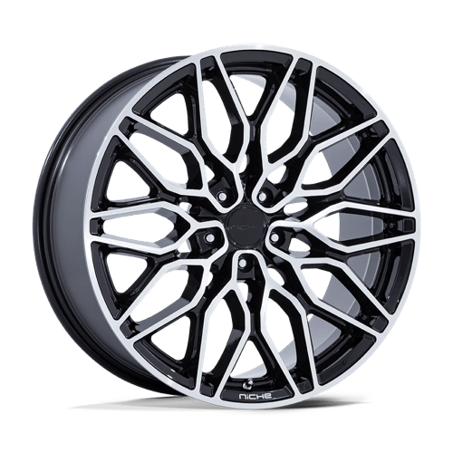 Niche 1PC Nc277 Calabria 5 22X9 5X120 +27MM Gloss Black Machined