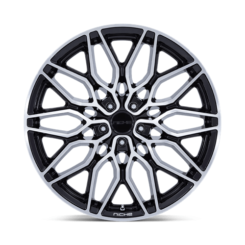 Niche 1PC Nc277 Calabria 5 22X9 5X114.3 +38MM Gloss Black Machined