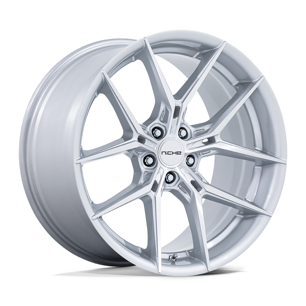 Niche 1PC Nc279 Prodigy 5 24X10 5X127 +30MM Silver W/ Machined Face