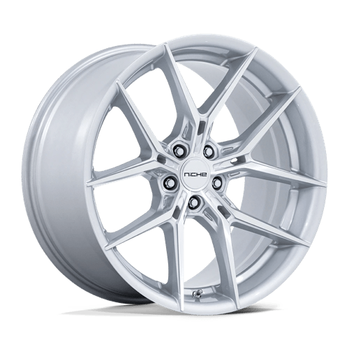Niche 1PC Nc279 Prodigy 5 24X10 5X130 +20MM Silver W/ Machined Face