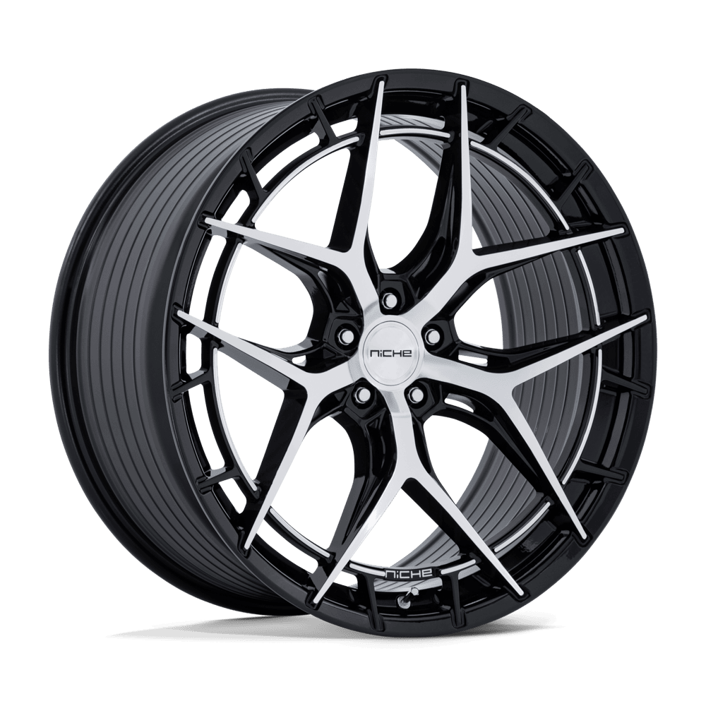 Niche 1PC Nc286 Riviera 22X9 5X112 +20MM Gloss Black W/ Machined Face