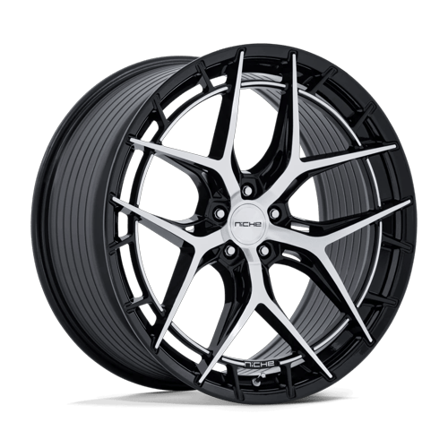Niche 1PC Nc286 Riviera 22X9 5X112 +20MM Gloss Black W/ Machined Face