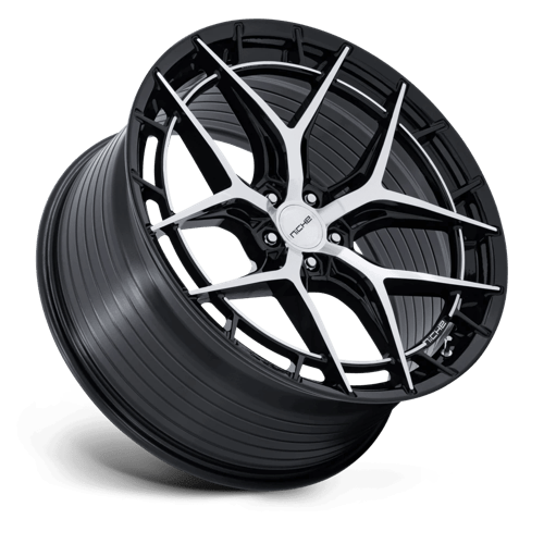 Niche 1PC Nc286 Riviera 22X10.5 5X112 +38MM Gloss Black W/ Machined Face