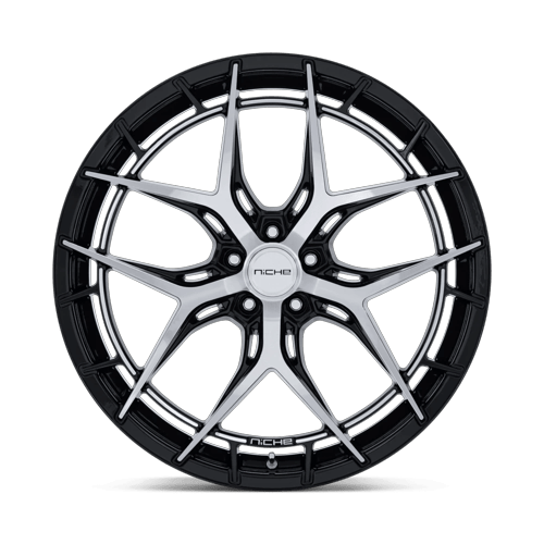 Niche 1PC Nc286 Riviera 20X10.5 5X112 +38MM Gloss Black W/ Machined Face