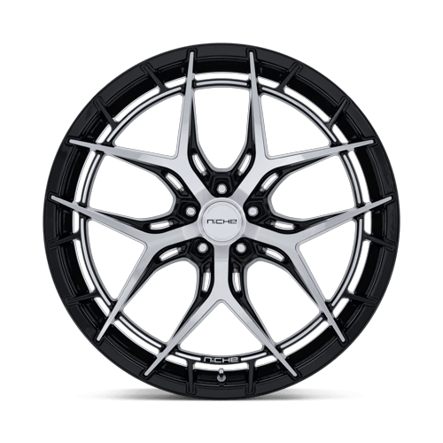 Niche 1PC Nc286 Riviera 22X9 5X112 +20MM Gloss Black W/ Machined Face