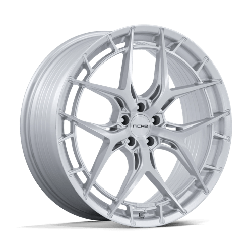 Niche 1PC Nc286 Riviera 20X11 5X120 +43MM Gloss Silver W/ Brushed Face