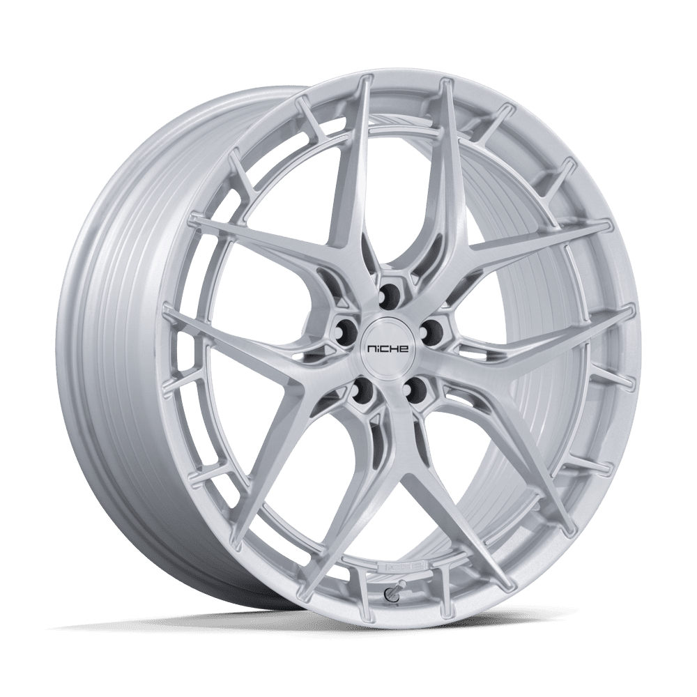 Niche 1PC Nc286 Riviera 22X9 5X112 +20MM Gloss Silver W/ Brushed Face