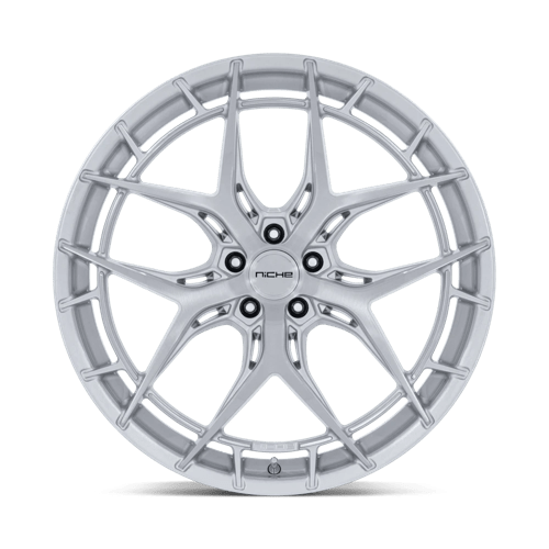 Niche 1PC Nc286 Riviera 20X10.5 5X114.3 +40MM Gloss Silver W/ Brushed Face