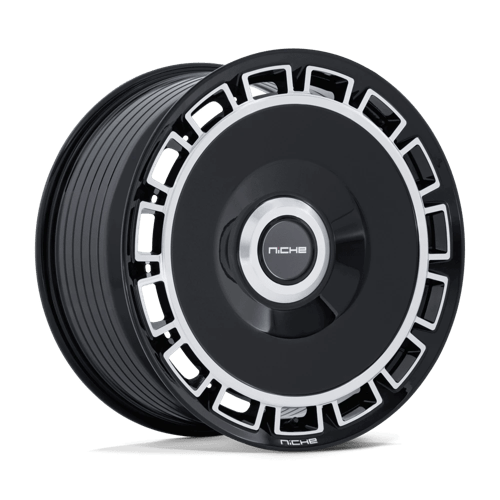 Niche 1PC Nc287 Venice 22X9 5X108/5X114.3/5X114 +38MM Gloss Black W/ Machined Face