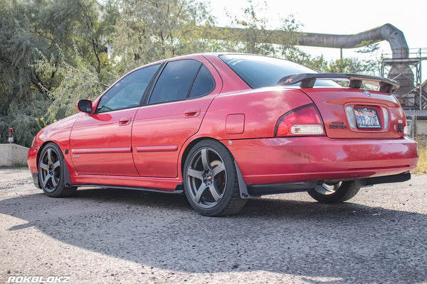 RokBlokz - Nissan Sentra SE-R (all models) 2000-2006 Rally Mud Flaps for 2000-2006 Nissan Sentra - front view