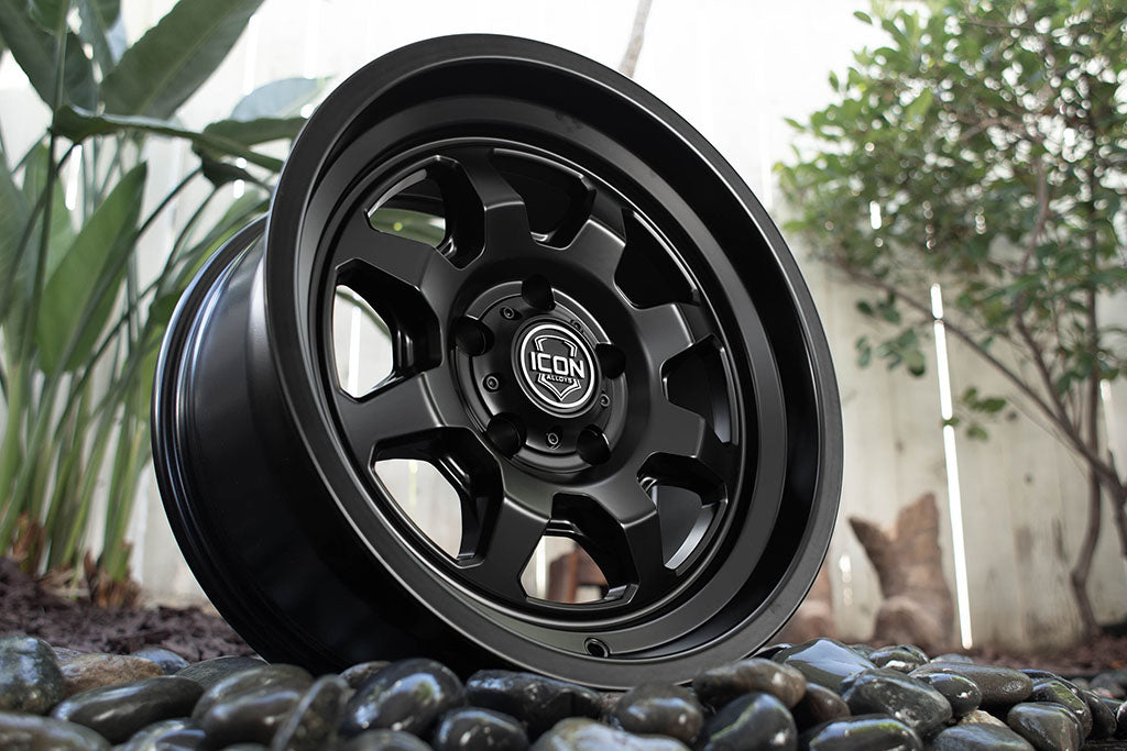 ICON Nuevo 17 X 8.5 5 X 5 6mm Offset 4.5in BS Satin Black - 8117857345SB