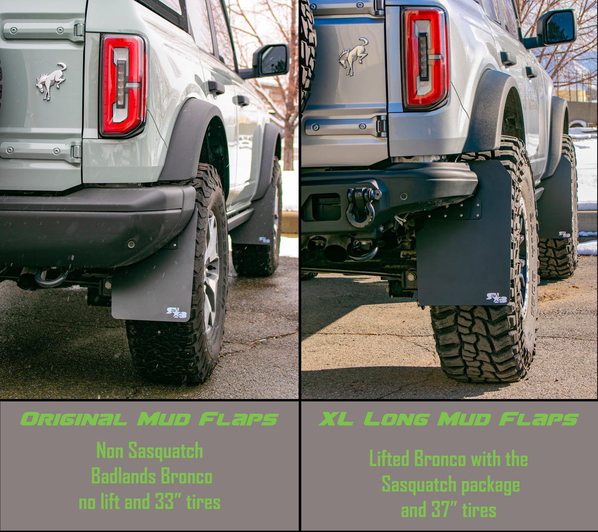 RokBlokz - Ford Bronco Mud Flaps 2021+ - Quick Release - ORIGINAL SIZE