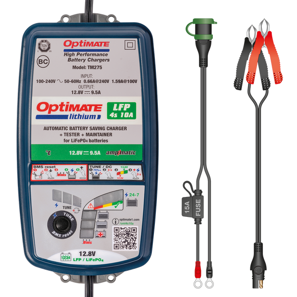 OptiMate Lithium 4s 10A Battery Charger TM-275V2 by Optimate - front view
