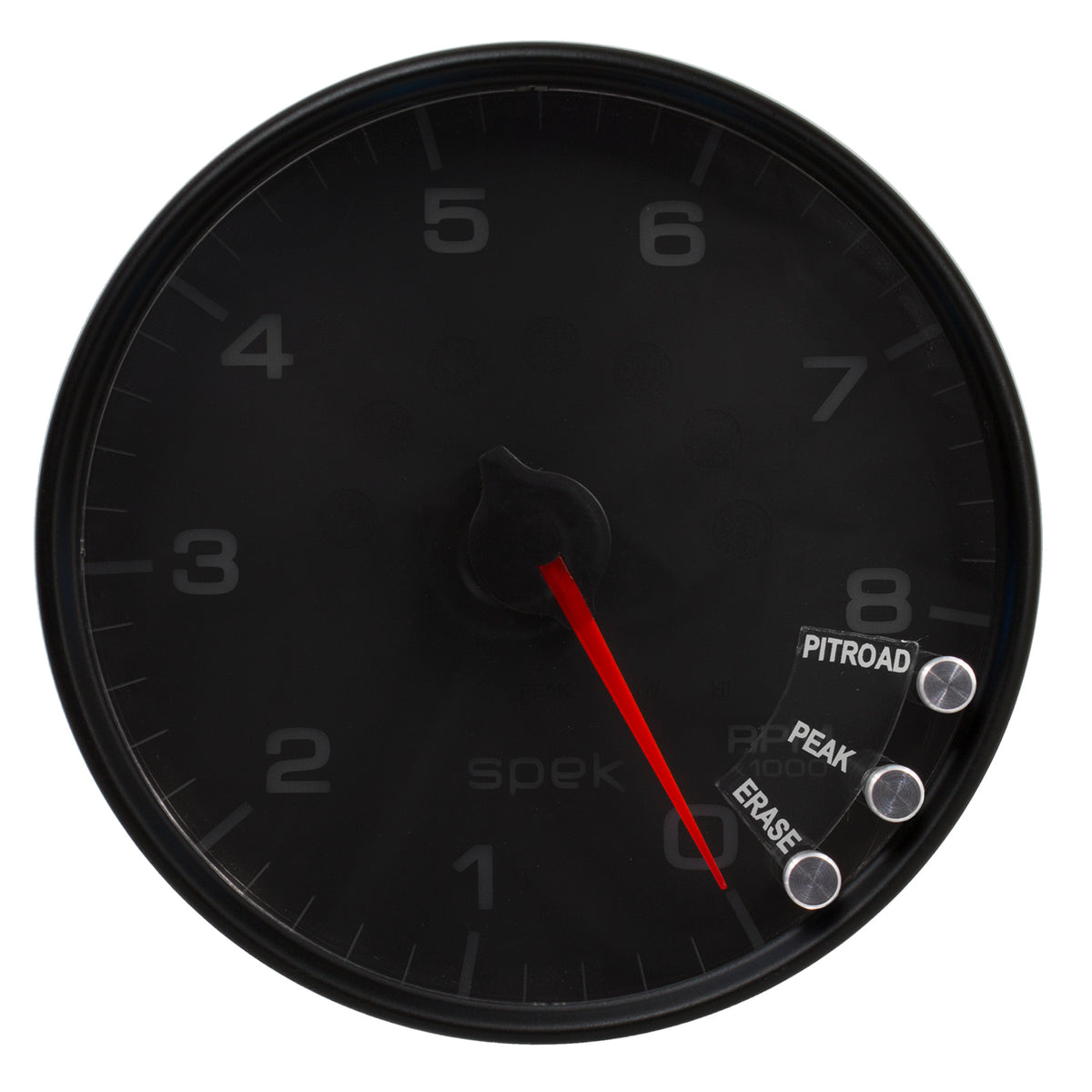 Autometer Spek-Pro Gauge Tachometer 5in 8K Rpm W/Shift Light & Peak Mem Black/Black - P23832