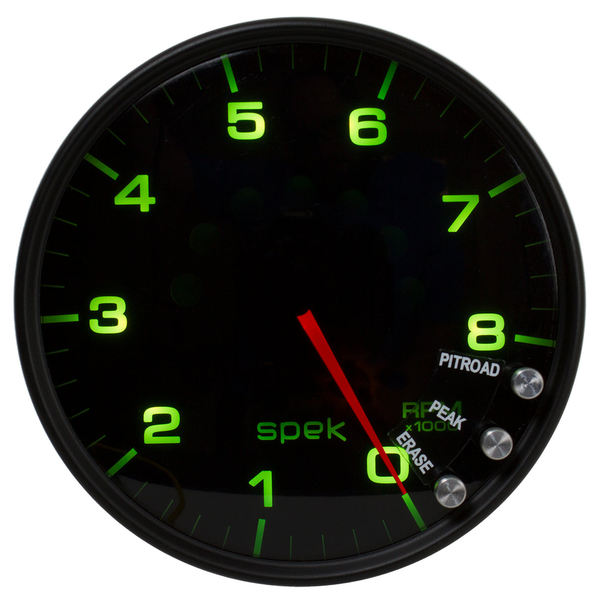 Autometer Spek-Pro Gauge Tachometer 5in 8K Rpm W/Shift Light & Peak Mem Black/Smoke/Black - P23852